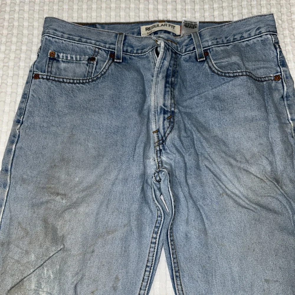 Vintage Y2K Levi's 505 Jeans 34x34 Light Wash Destroyed Distressed Grunge